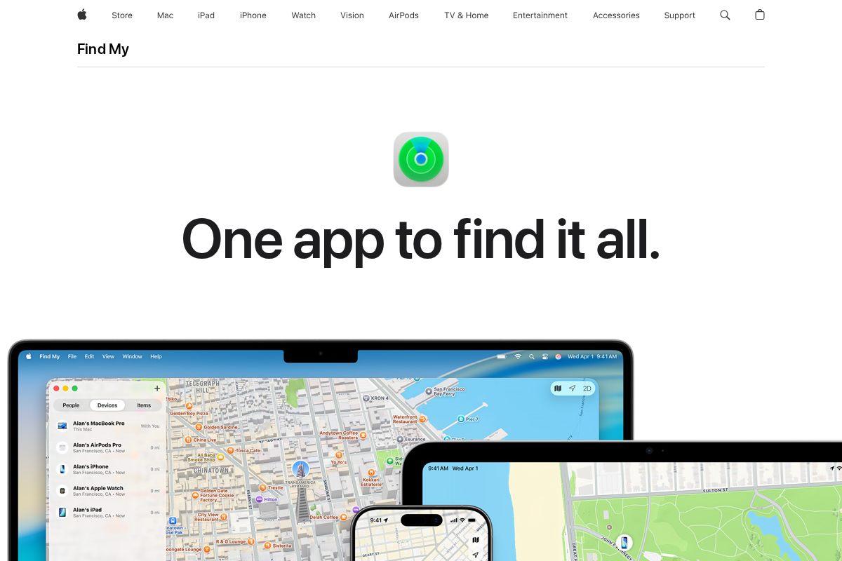 Captura de pantalla de Encontrar (Apple)