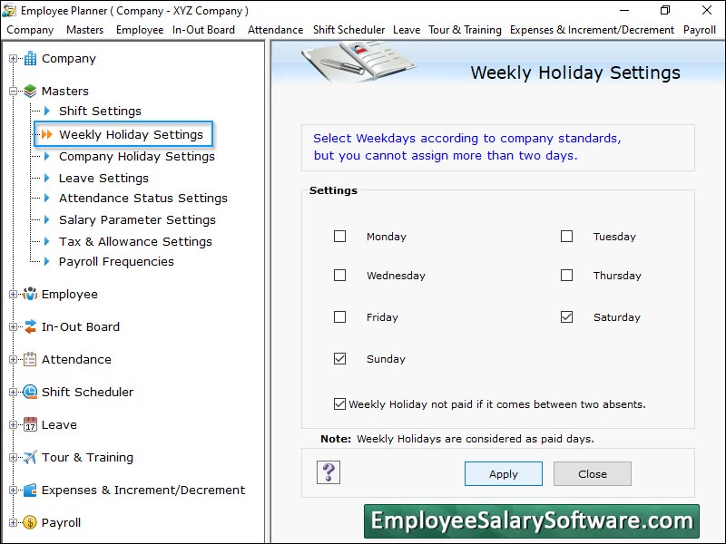 Captura de pantalla de Employee Planner Program