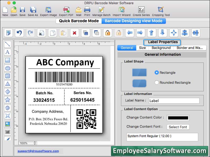 Captura de pantalla de Barcode Software for Mac