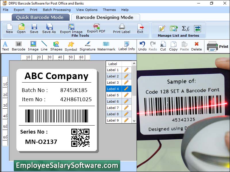 Captura de pantalla de Postal Mail Barcode Software
