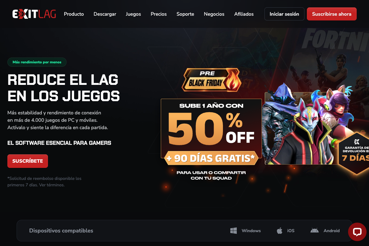 Captura de pantalla de ExitLag