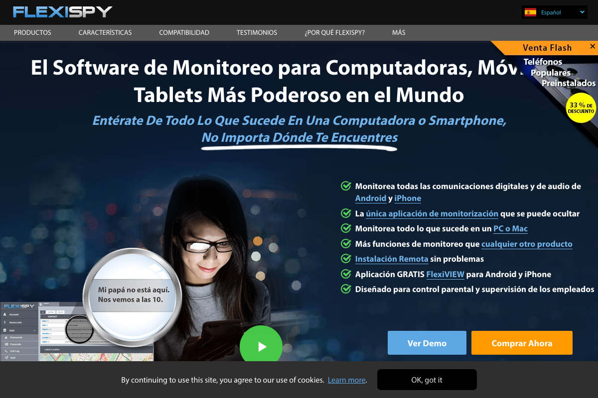 Captura de pantalla de FlexiSPY
