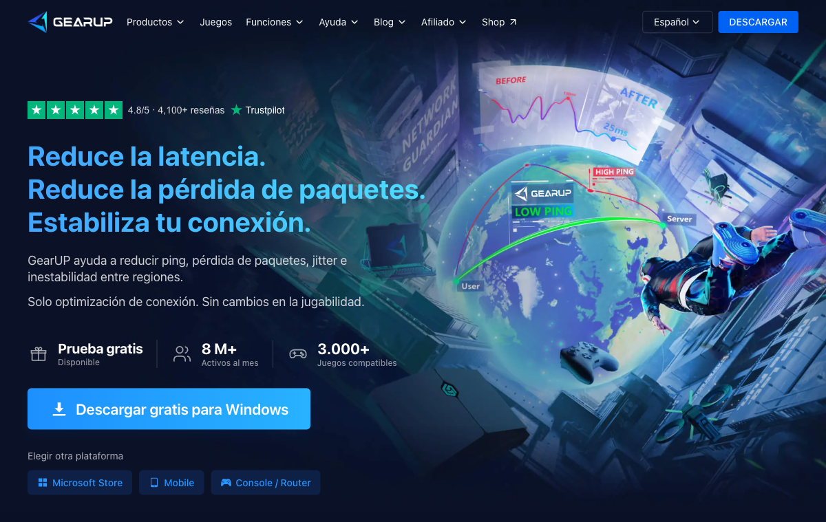 Captura de pantalla de GearUP