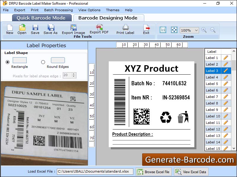 Captura de pantalla de Barcode Label Maker Software
