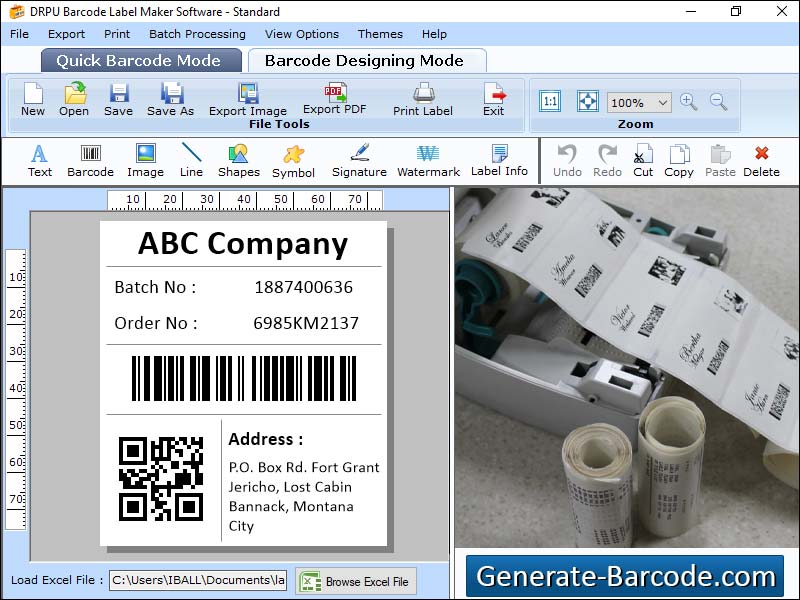 Captura de pantalla de Barcode Labeling Software