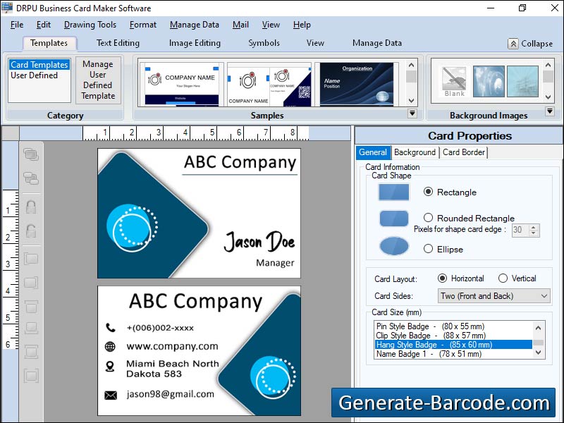 Captura de pantalla de Business Card Maker Software