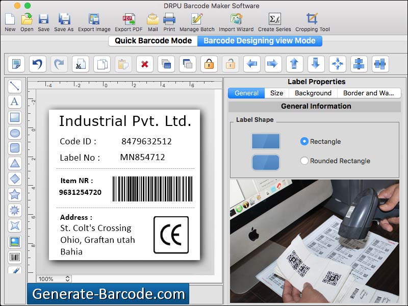 Captura de pantalla de Mac Barcode Software