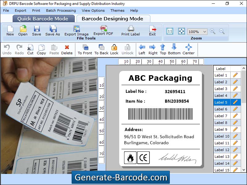 Captura de pantalla de Barcode for Packaging Industry