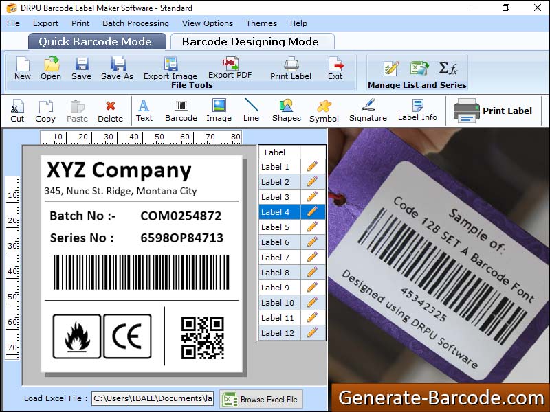 Captura de pantalla de Create Barcode Software