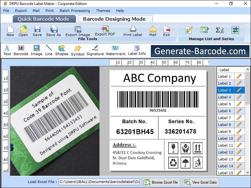 Captura de pantalla de Code 39 Barcode Software