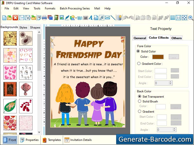 Captura de pantalla de Greeting Card Maker Software