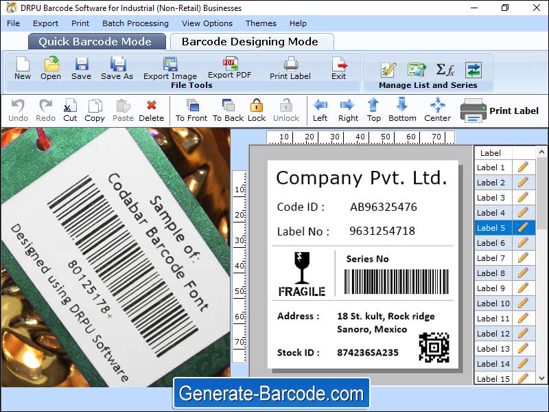 Captura de pantalla de Download Industrial Barcode Software