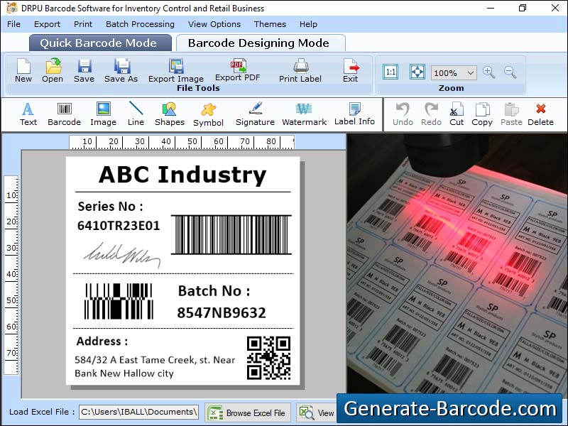Captura de pantalla de Inventory Barcode Creator Software