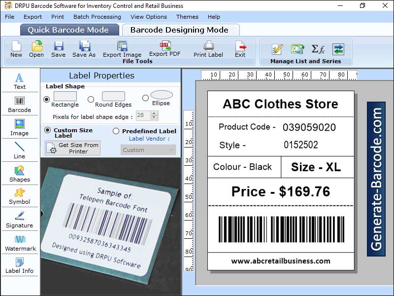 Captura de pantalla de Barcode Software for Retail