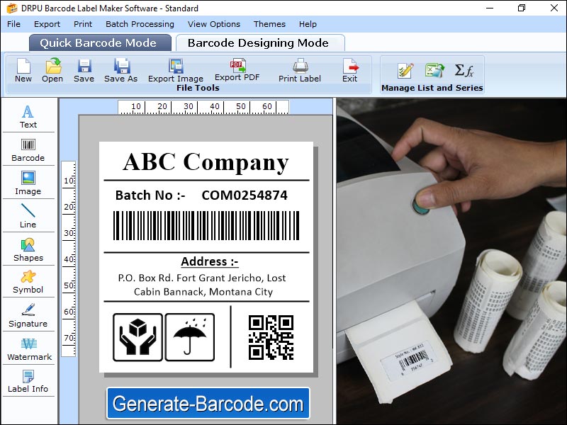 Captura de pantalla de Generate Barcode Application