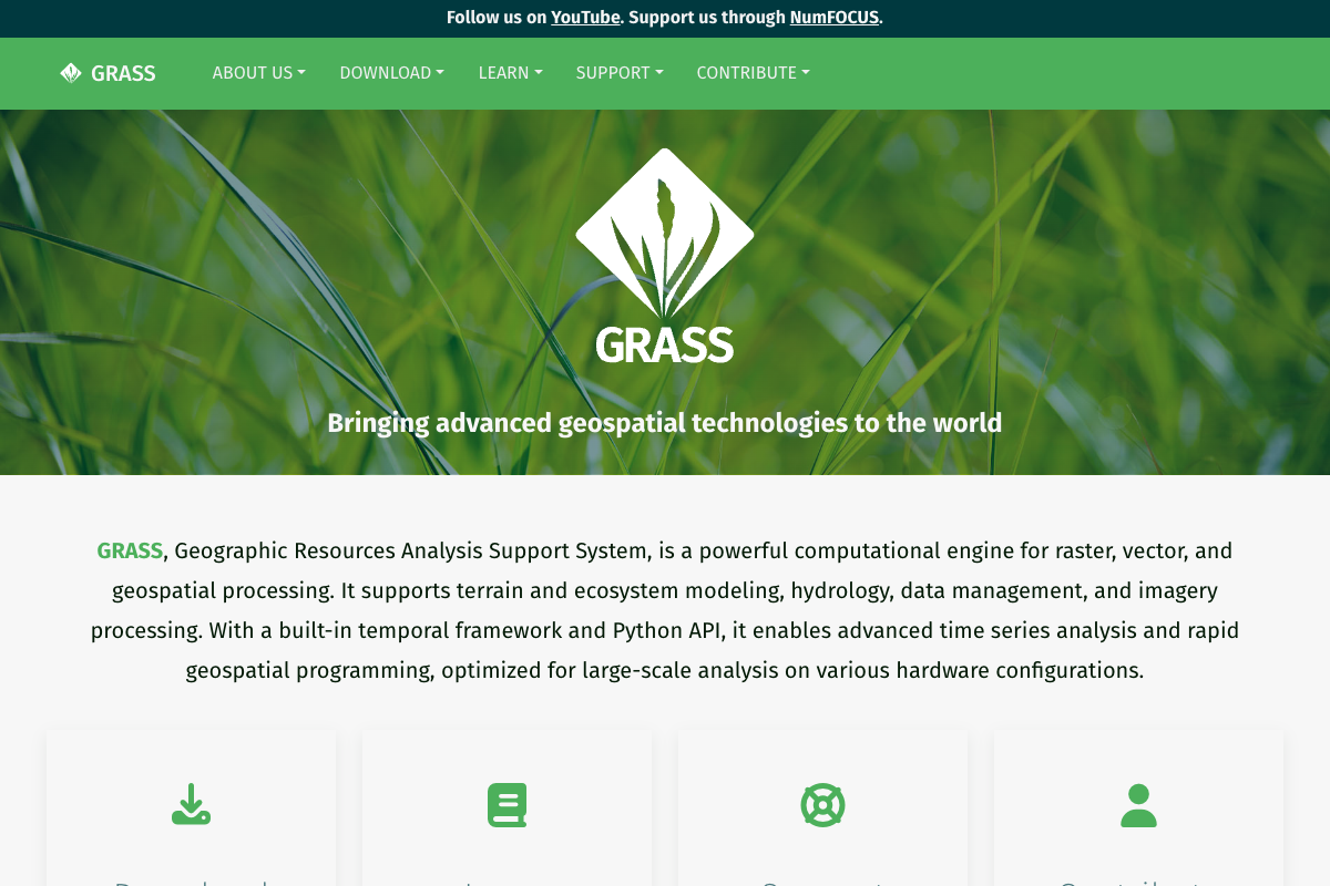 Captura de pantalla de GRASS GIS