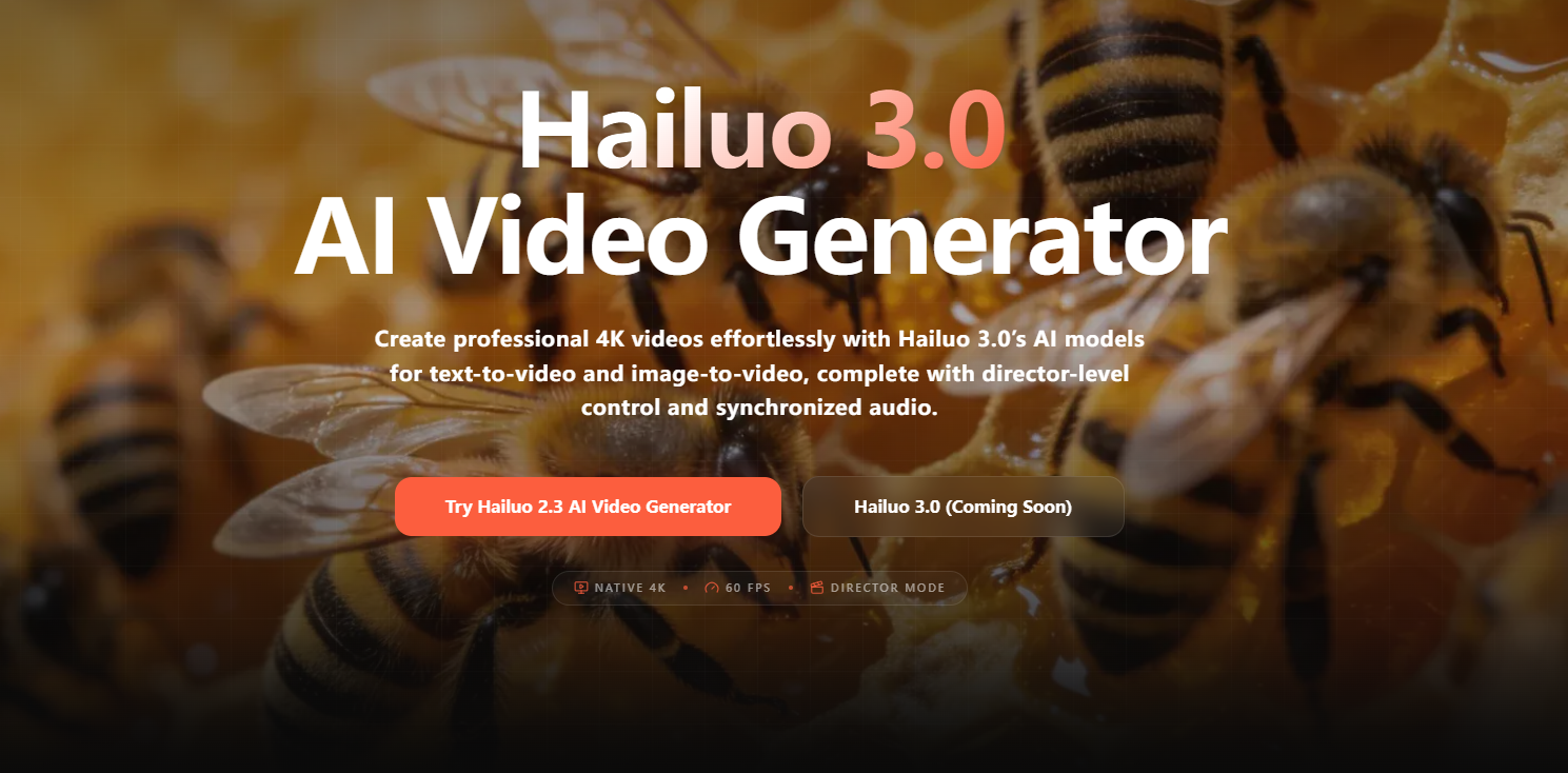 Captura de pantalla de Hailuo 3.0 AI Video Generator