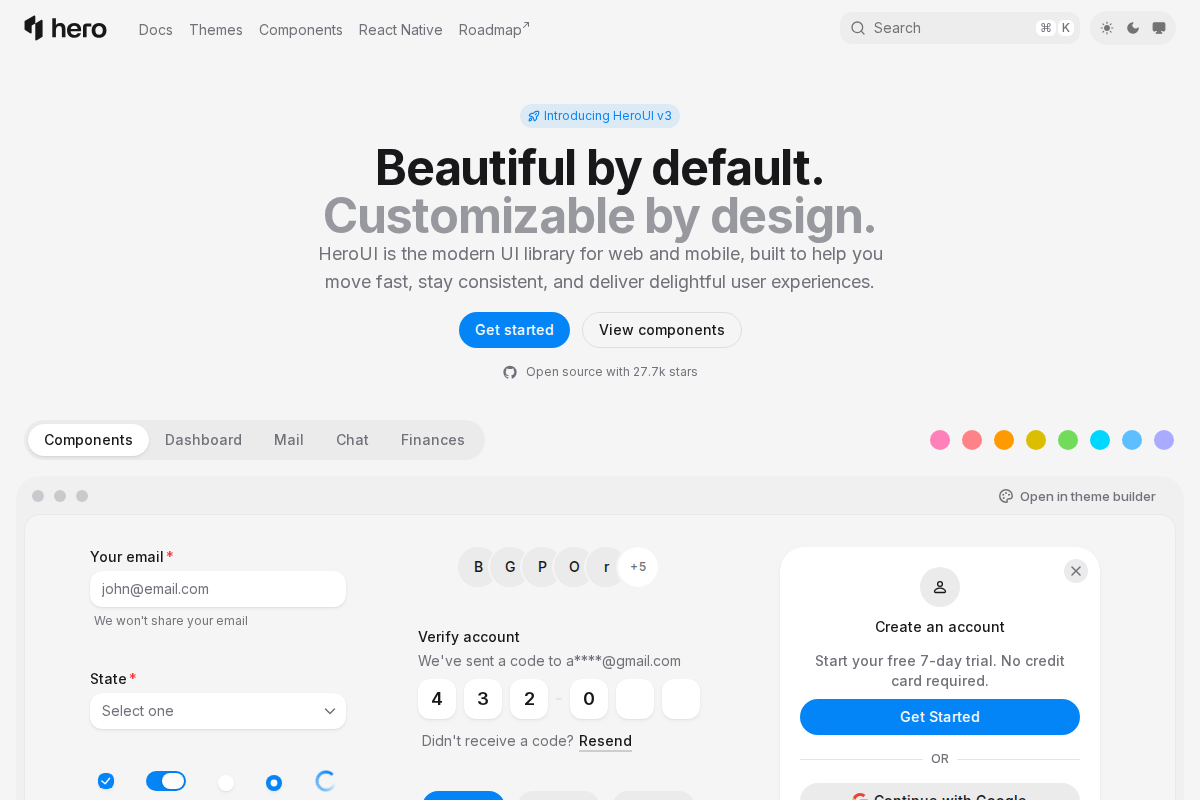Captura de pantalla de HeroUI