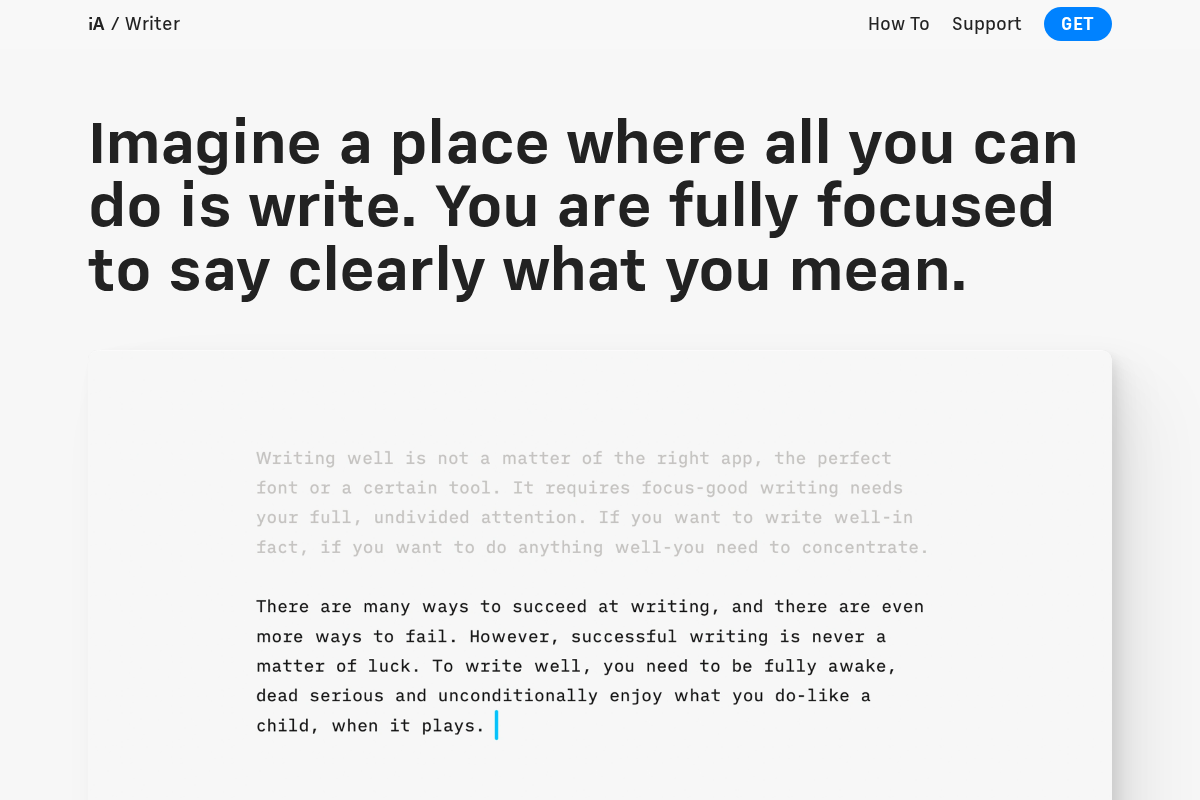 Captura de iA Writer