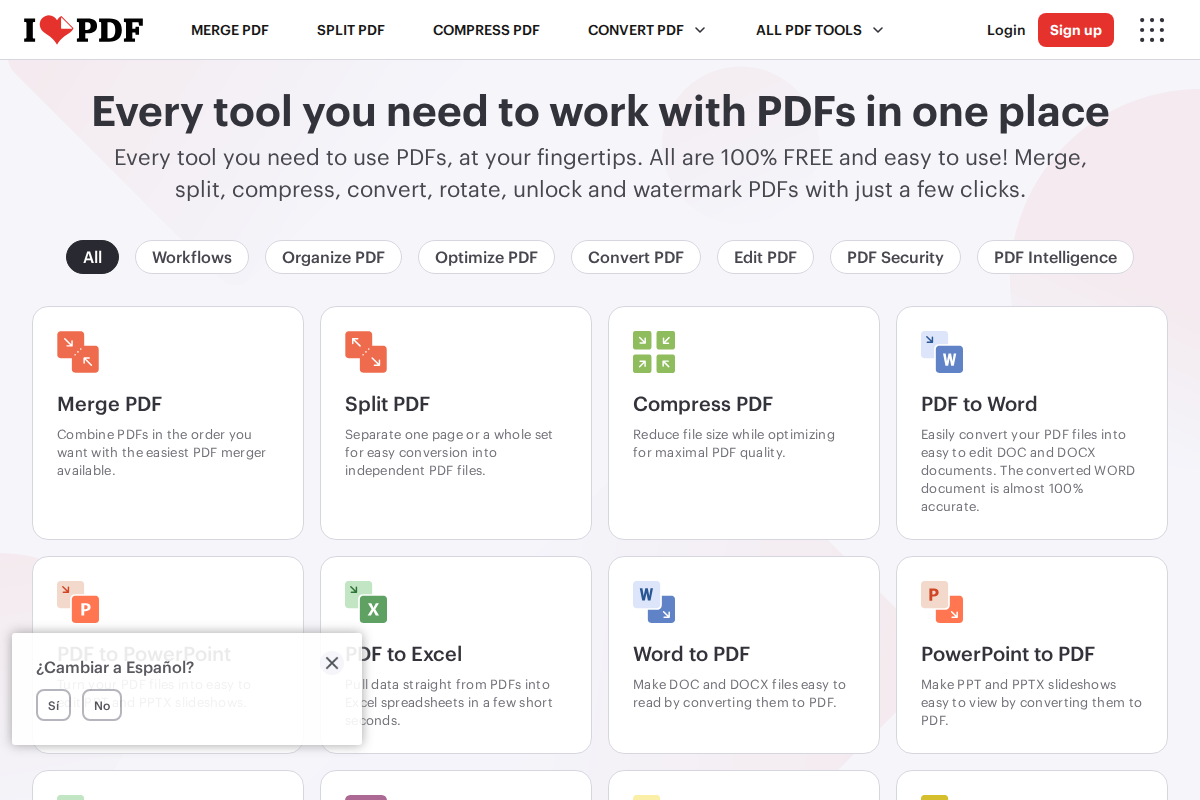 Captura de iLovePDF
