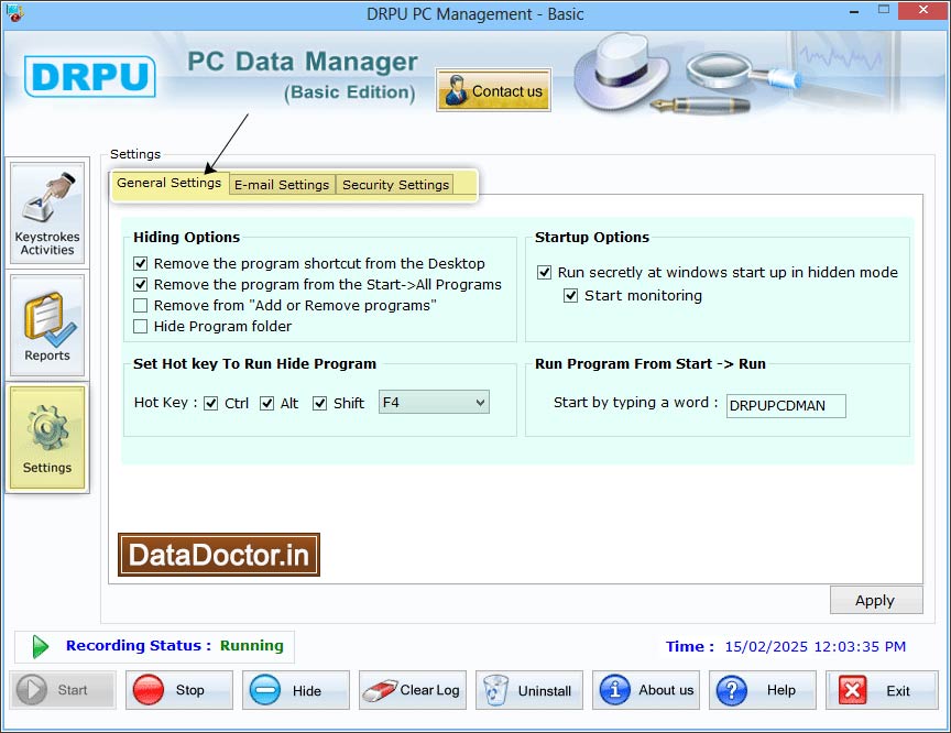 Captura de pantalla de Keyboard Recorder Software