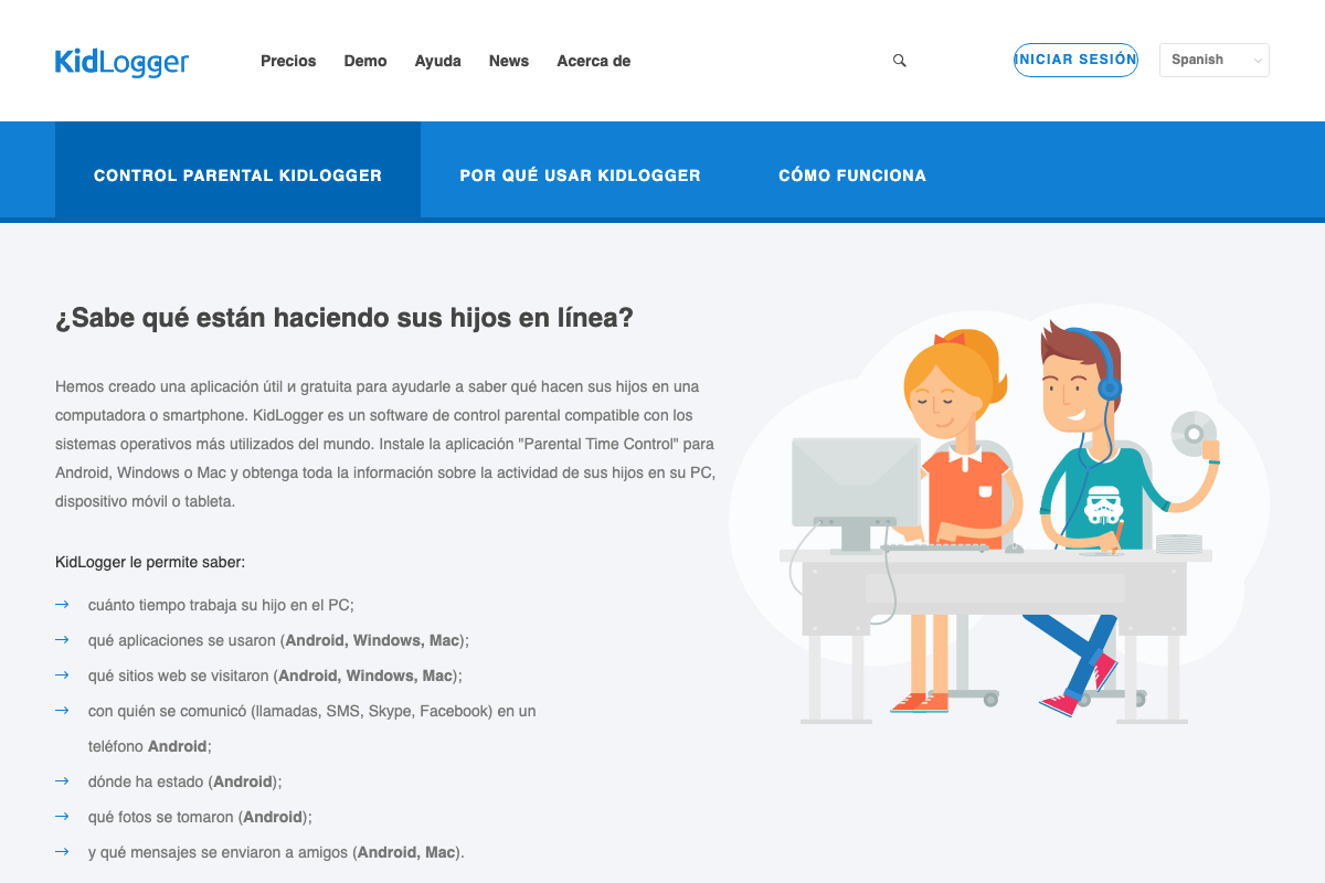 Captura de pantalla de KidLogger