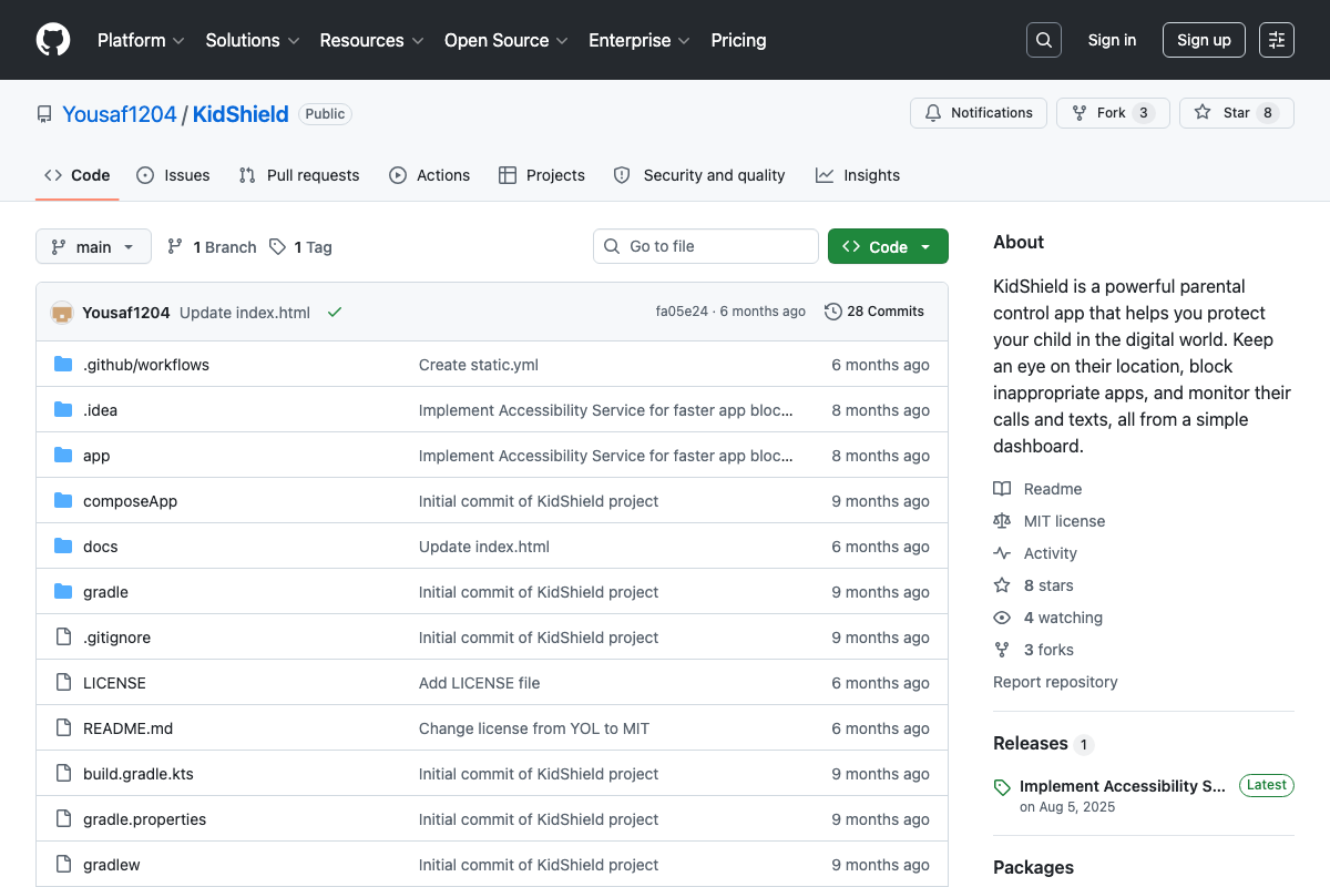 Captura de pantalla de KidShield