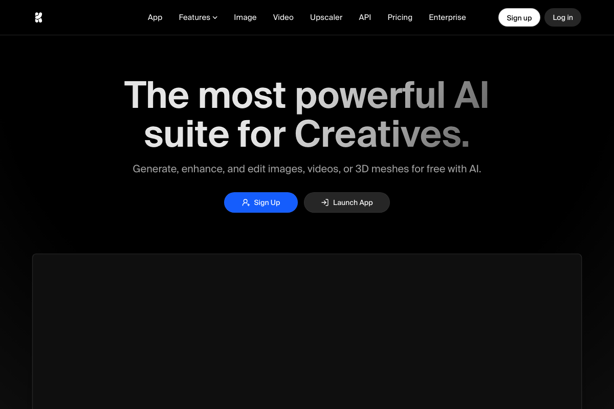 Captura de pantalla de Krea AI