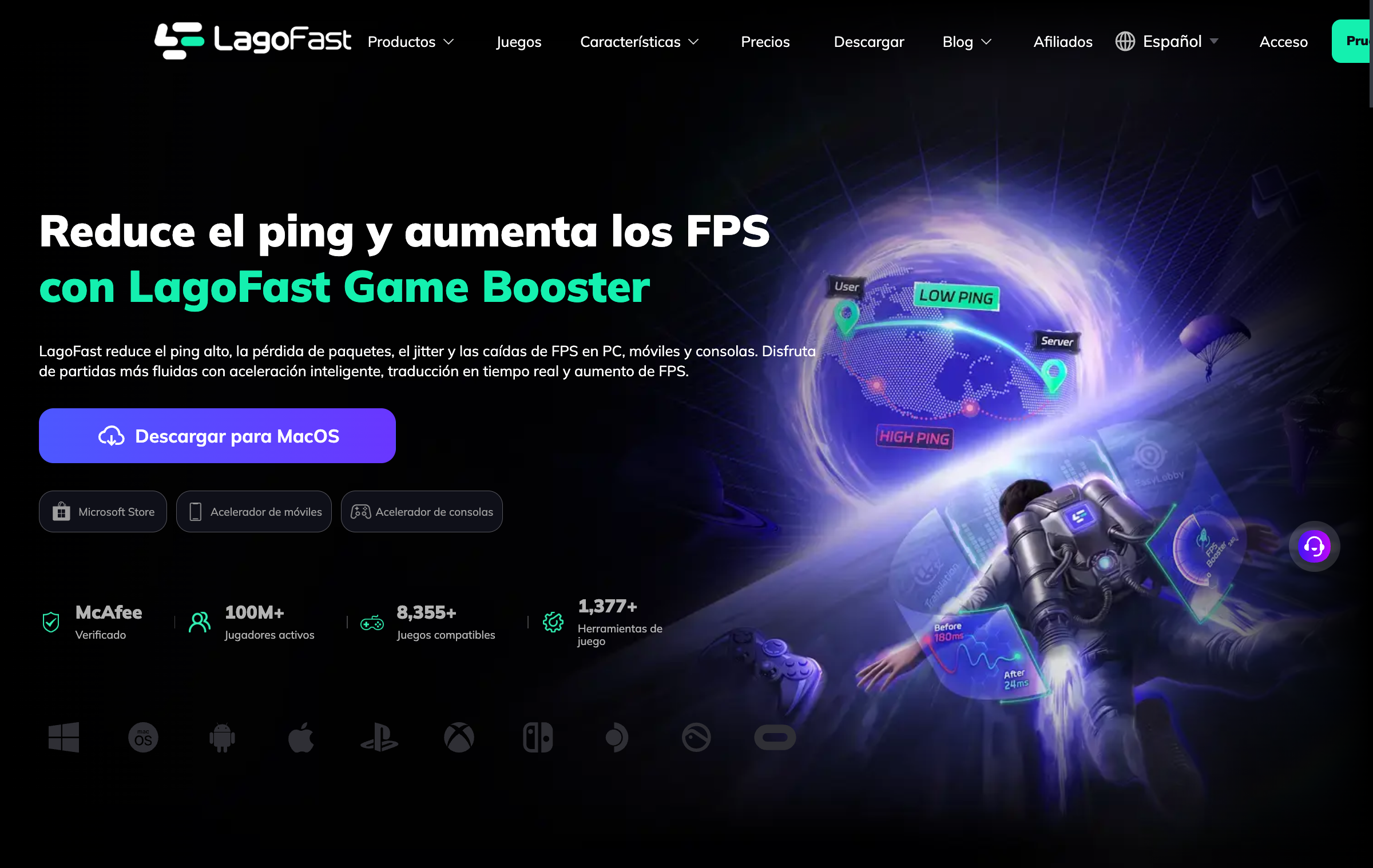 Captura de pantalla de LagoFast
