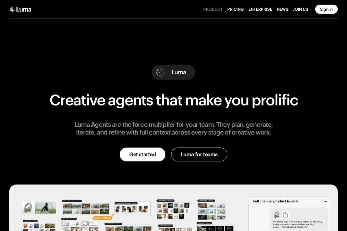 Captura de Luma Dream Machine