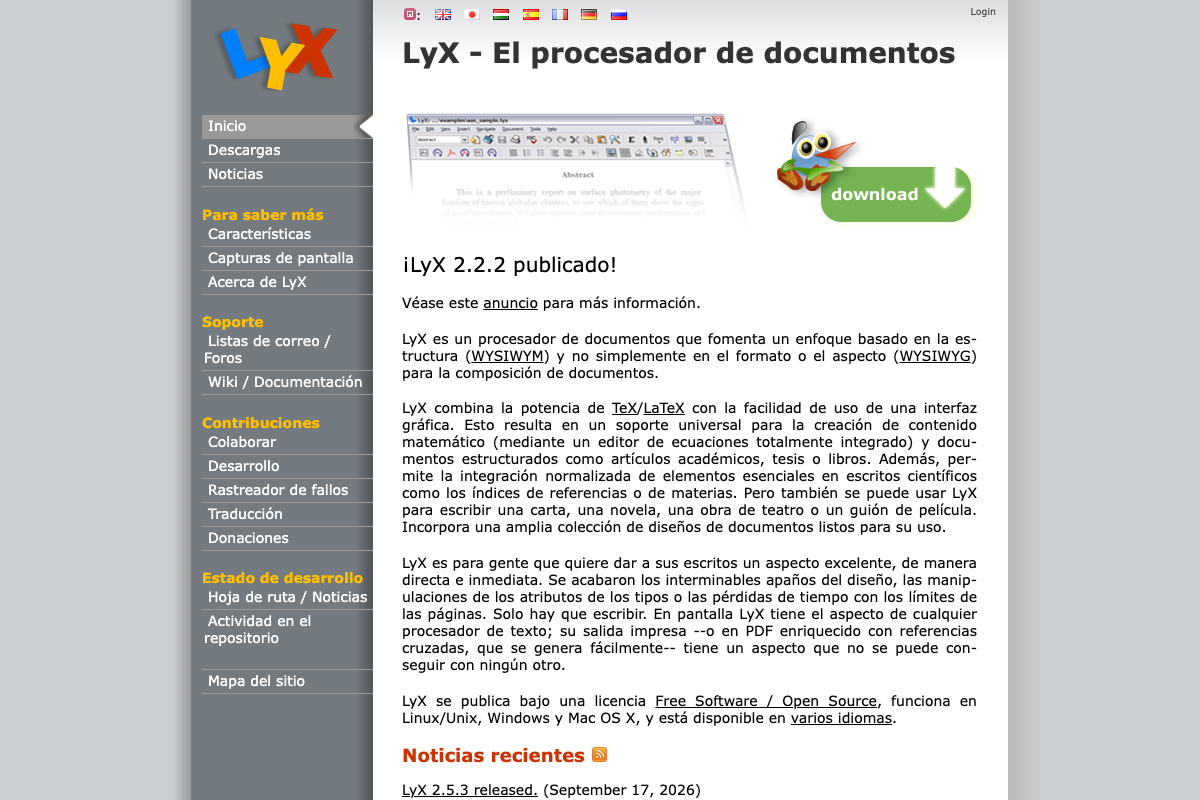 Captura de LyX