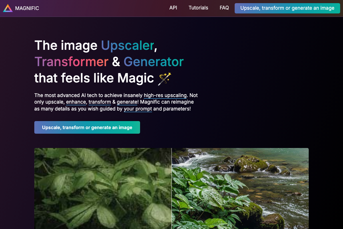 Captura de pantalla de Magnific AI