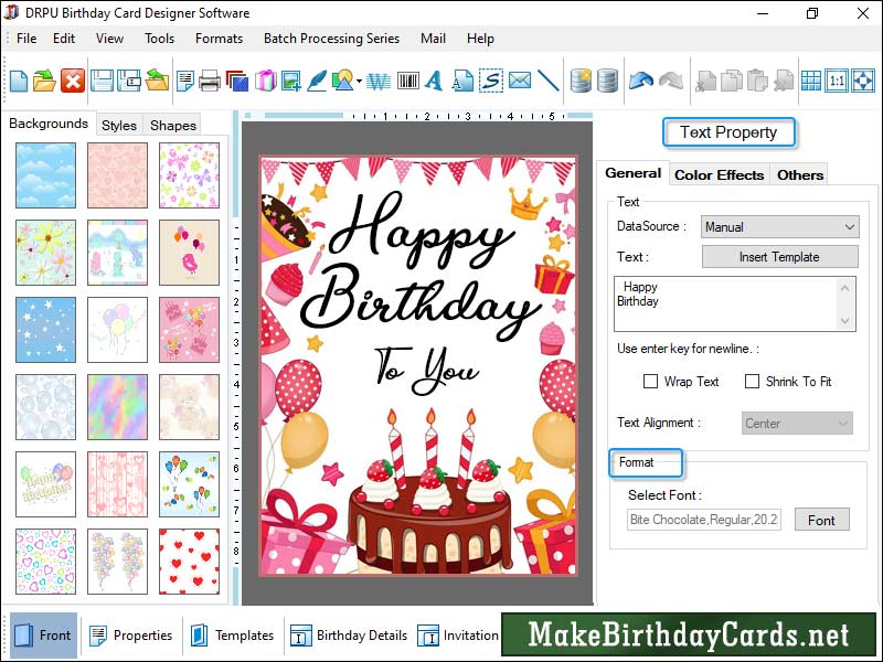 Captura de pantalla de Print Birthday Cards Online