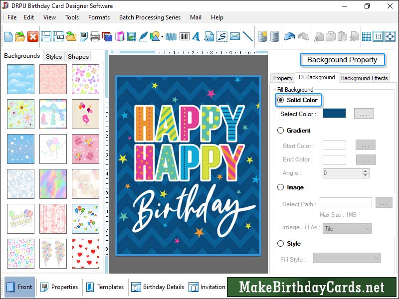Captura de pantalla de Birthday Card Designing Software