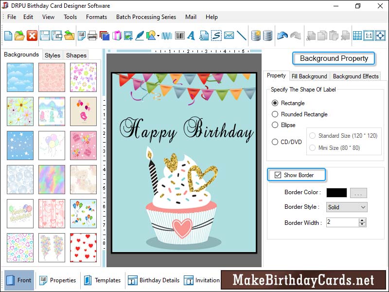 Captura de pantalla de Make Birthday Cards Software