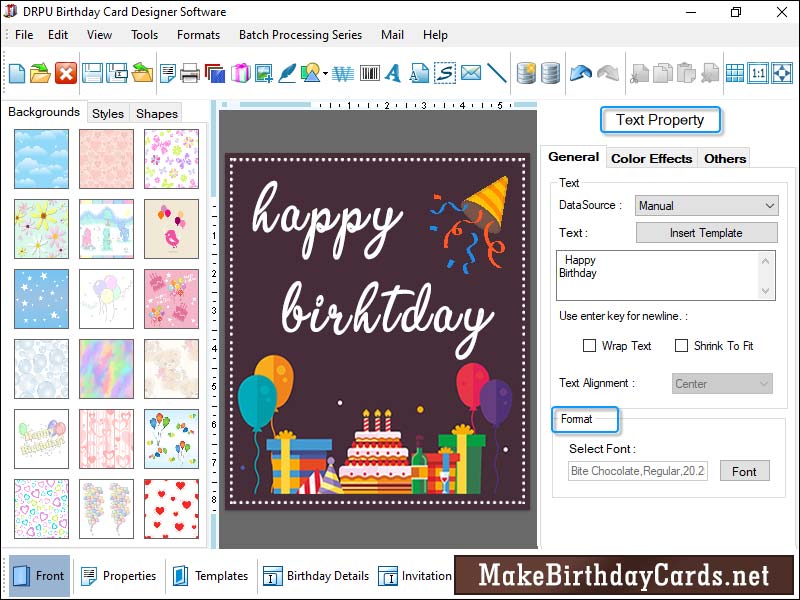 Captura de pantalla de Customize Birthday Cards