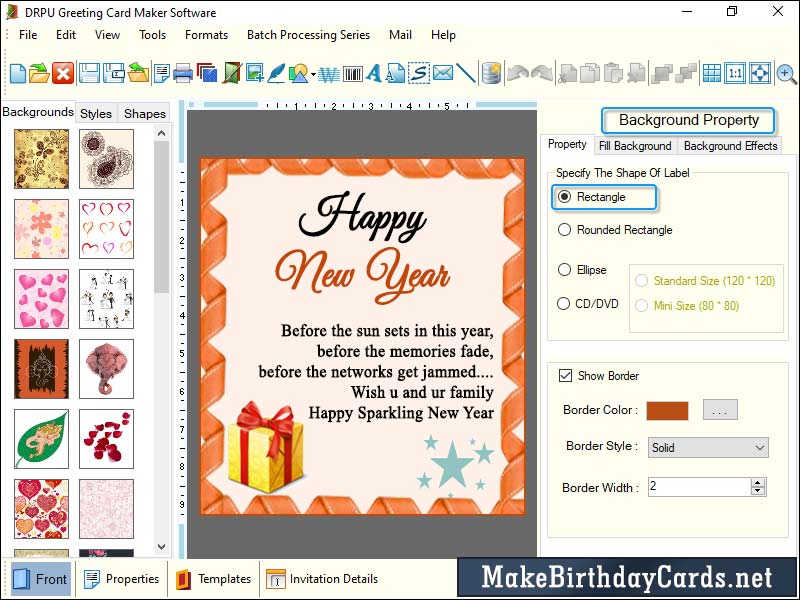 Captura de pantalla de Greeting Card Print Software