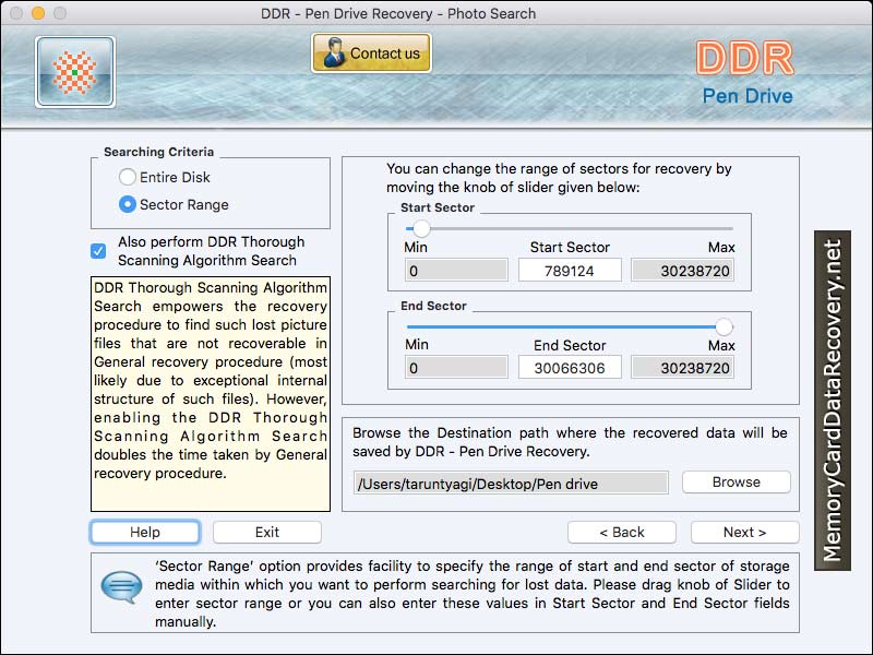 Captura de pantalla de Recover Photos Mac Software