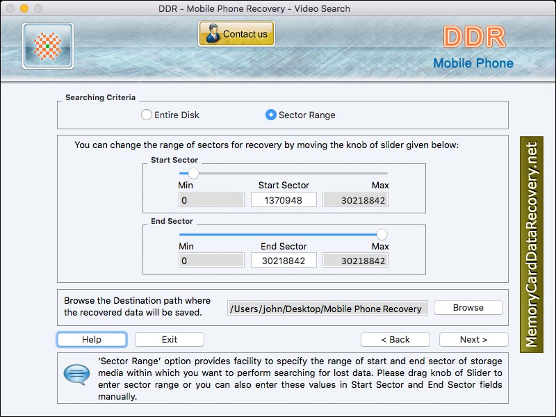 Captura de pantalla de Mobile Phone File Recover Mac