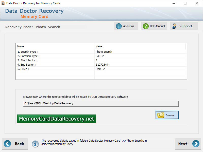 Captura de pantalla de USB Hard Drive Undelete Software