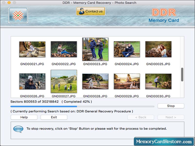 Captura de pantalla de Mac Card Restore Software