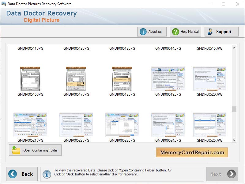 Captura de pantalla de Digital Pictures Repair Software
