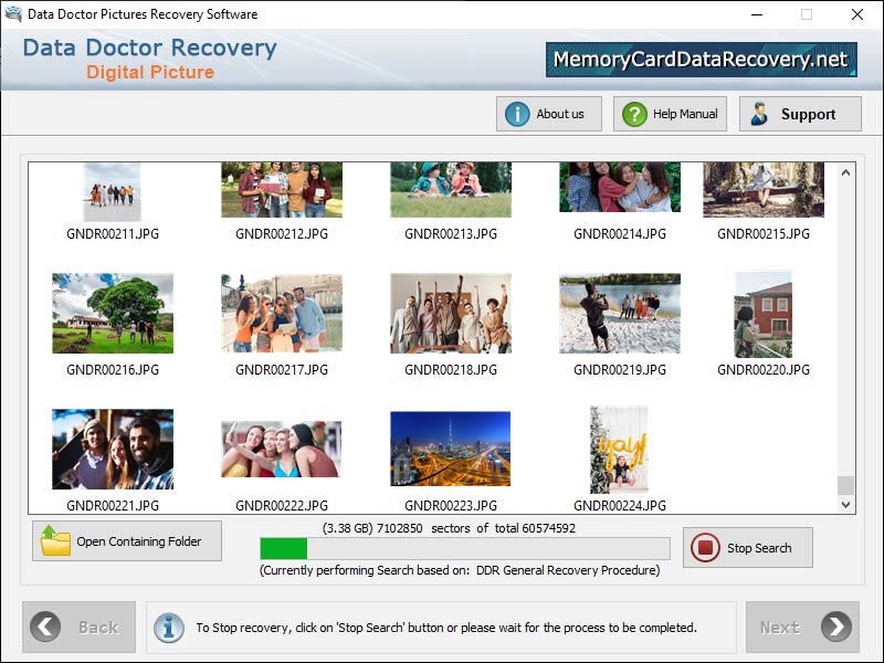 Captura de pantalla de Picture Recovery Software
