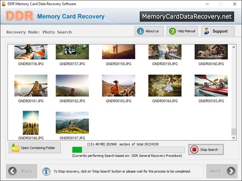 Captura de pantalla de SD Card Recovery Software