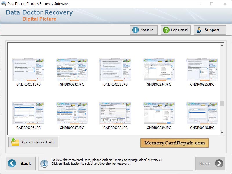 Captura de pantalla de Digital Picture Restore Software