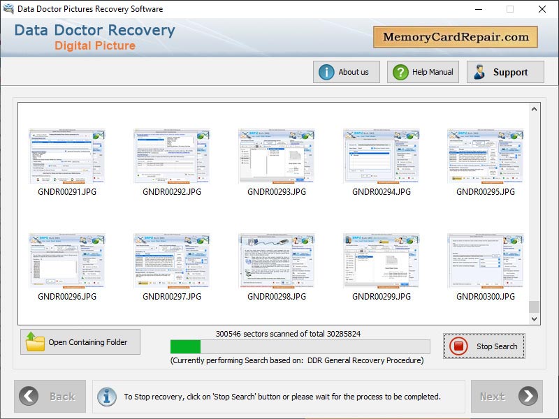 Captura de pantalla de Digital Pictures Repair Software