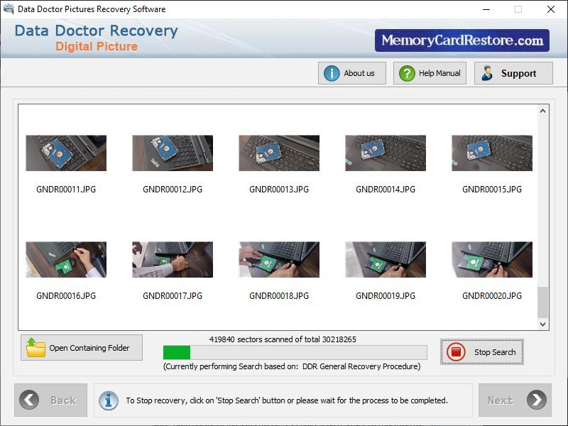 Captura de pantalla de Digital Picture Restore App