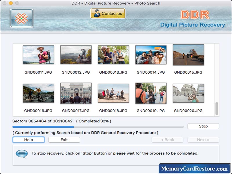 Captura de pantalla de Mac Picture Restore Software