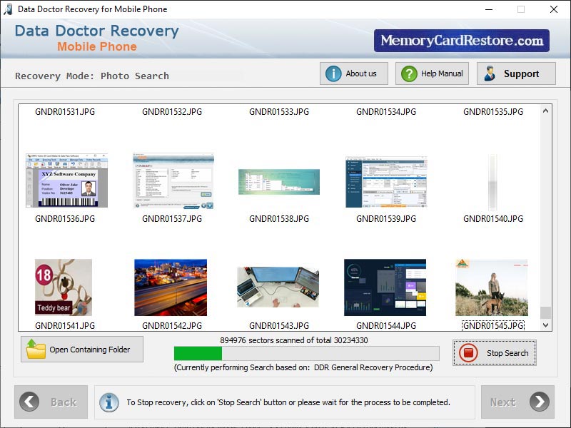 Captura de pantalla de Cell Phones Data Recovery