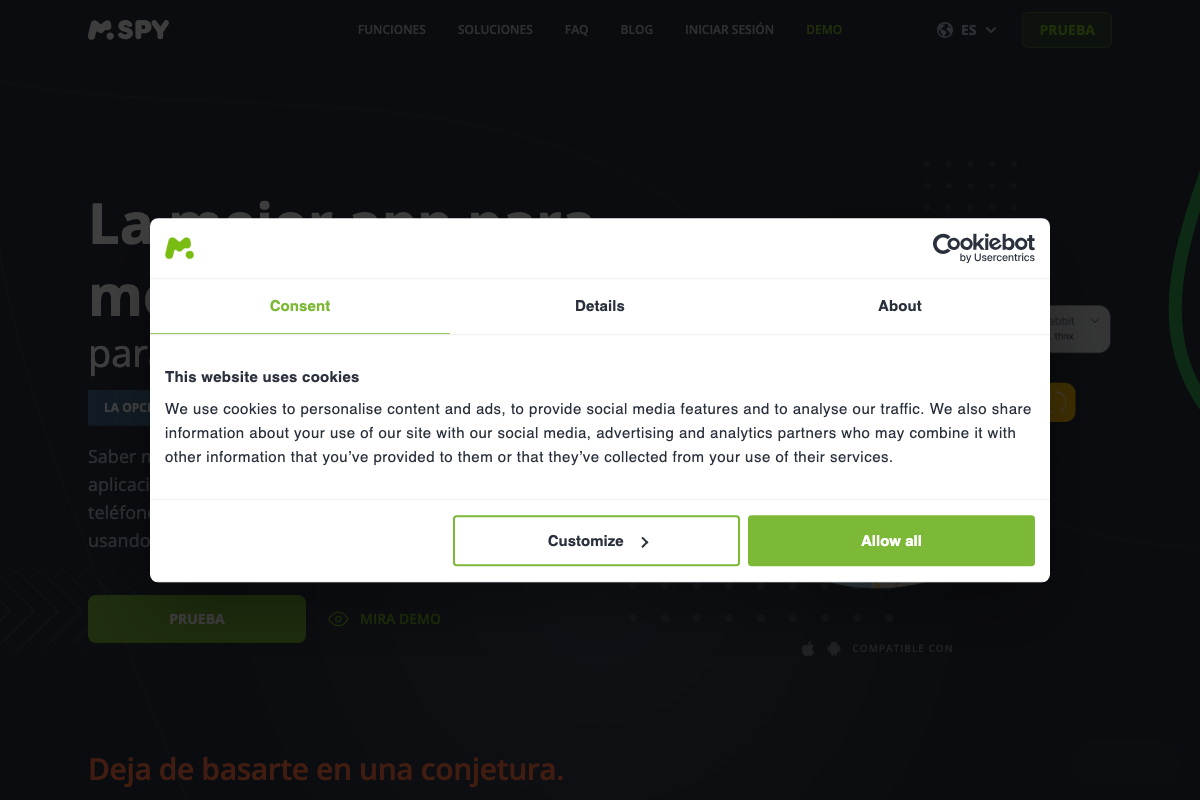Captura de pantalla de mSpy